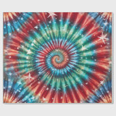 Festive Christmas Tie Dye Spiral Geschenkpapier (Flach)