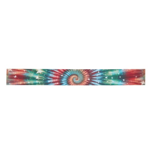Festive Christmas Tie Dye Spiral Satinband (Vorderseite)