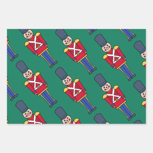 Festive Christmas Toy Soldiers Wrapping Paper Geschenkpapier Set (Vorderseite 2)