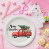 Festive Christmas Tree & Car Paper Plates Pappteller (Party)