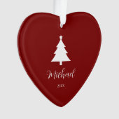 Festive Christmas Tree Heart-Shaped Mark Ornament (Vorderseite)