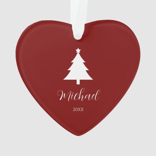 Festive Christmas Tree Heart-Shaped Mark Ornament (Rückseite)