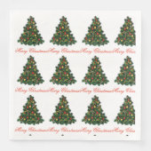 Festive Christmas Tree Holiday Celebration Napkin Serviette (Vorderseite)