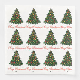 Festive Christmas Tree Holiday Celebration Napkin Serviette