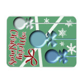 Festive Christmas Tree Holiday Greeting Card Magnet (Horizontal)