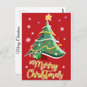 Festive Christmas Tree Holiday Greeting Card Postkarte (Vorne/Hinten)