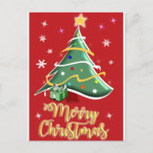 Festive Christmas Tree Holiday Greeting Card Postkarte (Vorderseite)