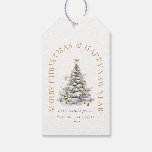 Festive Christmas Tree Modern Geschenkanhänger (Vorderseite)