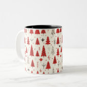 Festive Christmas Tree Mug Zweifarbige Tasse (Vorderseite Links)