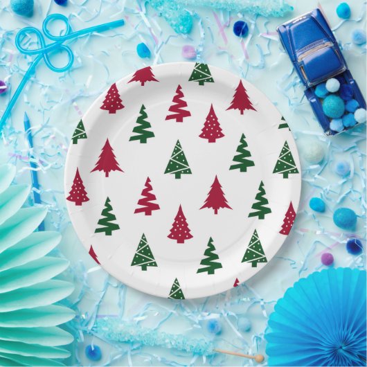 Festive Christmas Tree Paper Plates Pappteller (Party)