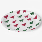 Festive Christmas Tree Paper Plates Pappteller (Schrägansicht)