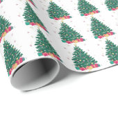 Festive Christmas Tree & presents Geschenkpapier (Rolleneckpunkt)
