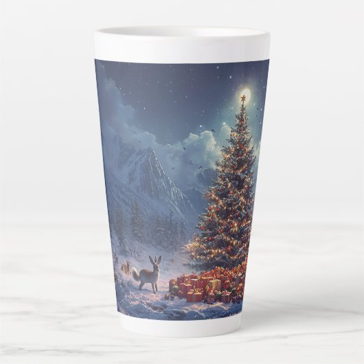 Festive Christmas Tree with Cozy Winter Design gif Milchtasse (Vorderseite)