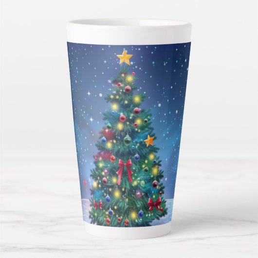 Festive Christmas Tree with Cozy Winter Design gif Milchtasse (Vorderseite)