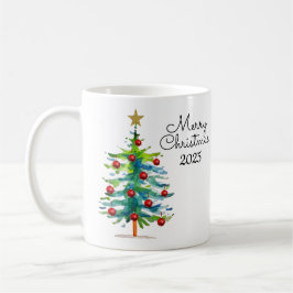 Festive Christmas Tree With Red Ornaments Kaffeetasse