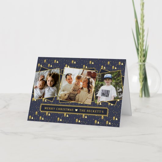 Festive Christmas Trees 3 Photo Collage Real (Vorderseite)