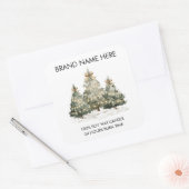Festive Christmas Trees | Modern Candle Labels Quadratischer Aufkleber (Umschlag)