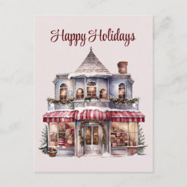 Festive Christmas watercolor business Holiday  Feiertagspostkarte