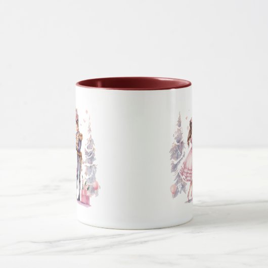 Festive Christmas watercolor nutcracker Tasse (Zentrum)