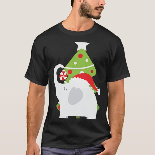 Festive Christmas White Elephant Add Text T Shirt (Vorderseite)