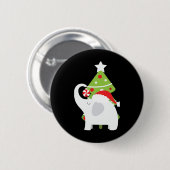 Festive Christmas White Elephant Add Text T Shirt Button (Vorne & Hinten)