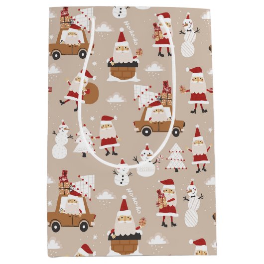 Festive Christmas Winter Mittlere Geschenktüte (Vorderseite)