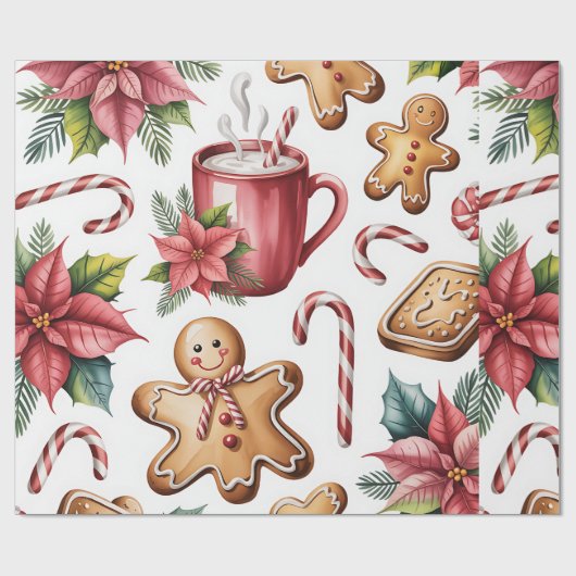 Festive Christmas Wrapping Paper Geschenkpapier (Flach)