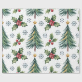 Festive Christmas Wrapping Paper Geschenkpapier (Flach)