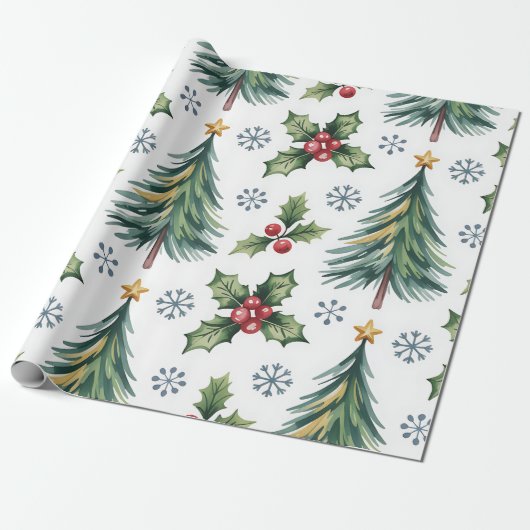 Festive Christmas Wrapping Paper Geschenkpapier (Ungerollt)