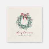 Festive Christmas Wreath Holiday Party Serviette (Vorderseite)