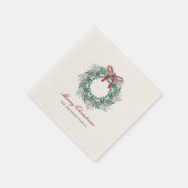 Festive Christmas Wreath Holiday Party Serviette (Ecke)
