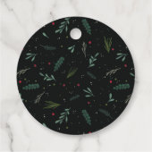 Festive Christmas Wreath Leaves Berries Round Geschenkanhänger (Rückseite)