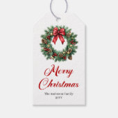 Festive Christmas Wreath Personalized Tags Geschenkanhänger (Vorderseite)
