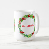 Festive Christmas wreath with red berries Kaffeetasse (VorderseiteRechts)