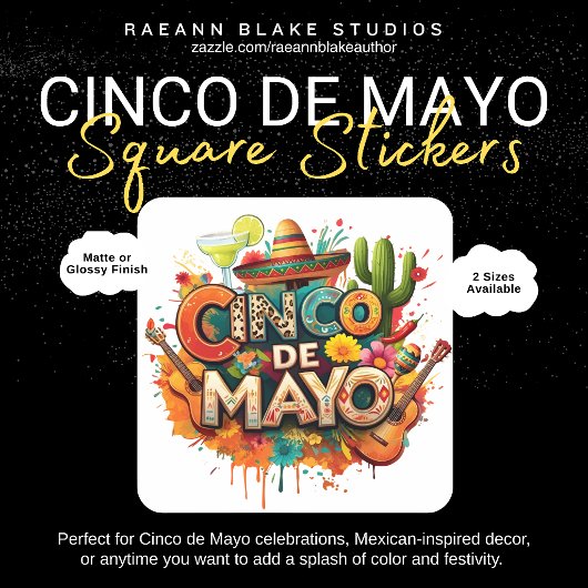 Festive Cinco de Mayo Square Sticker