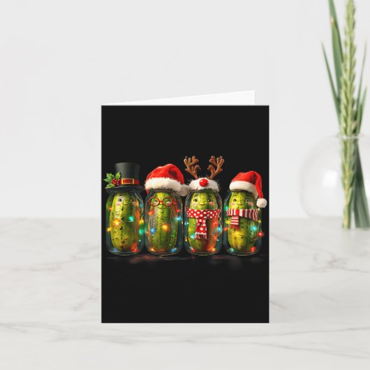Festive Ckle Jar Meme Christmas Lights Santa Hat X Karte (Vorderseite)
