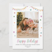 Festive & Colorful Happy Holidays Photo Card Einladung (Vorderseite)