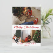 Festive Confetti Frohe Weihnachten 3 Foto Collage (Stehend Vorderseite)