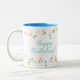 Festive Confetti Happy Birthday Mug Zweifarbige Tasse