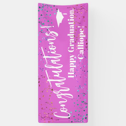 Festive Confetti Herzlichen Glückwunsch Graduate Banner (Vertikal)