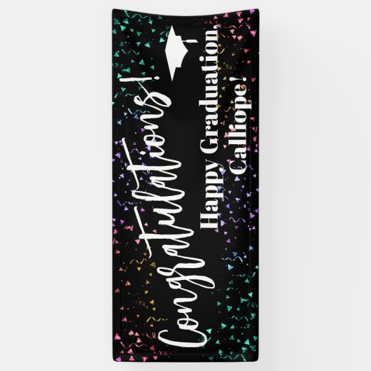 Festive Confetti Herzlichen Glückwunsch Graduate Banner (Vertikal)