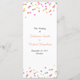 Festive Confetti Hochzeit Programm
