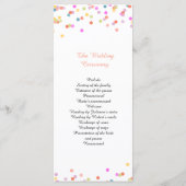Festive Confetti Hochzeit Programm (Rückseite)
