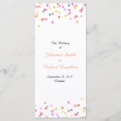Festive Confetti Hochzeit Programm (Vorderseite)