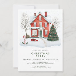 Festive Country Holiday Christmas Party Invitation Einladung