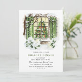 Festive Country House CHRISTMAS HOLIDAY BRUNCH Einladung (Stehend Vorderseite)