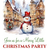 Festive cozy Christmas scene party invitation Einladung