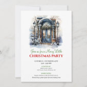 Festive cozy Christmas scene party invitation Einladung (Vorderseite)