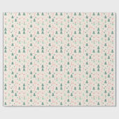Festive Cozy Trees Holiday Christmas Geschenkpapier (Flach)