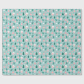 Festive Cozy Trees Holiday Christmas Geschenkpapier (Flach)